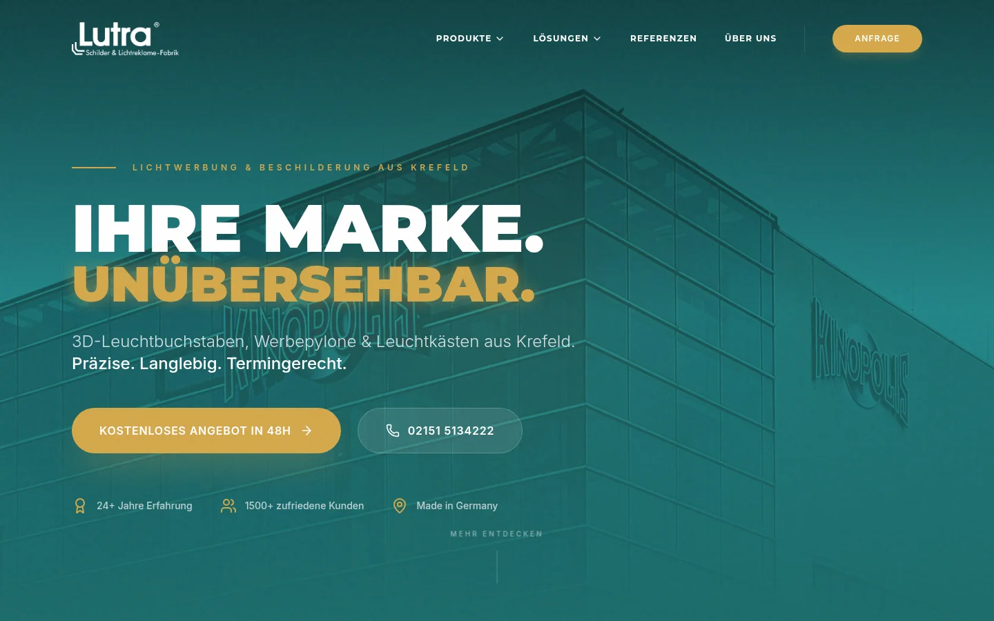 Lutra Werbetechnik — Website von Skyline